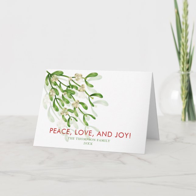 Ramas de bayas de Navidad con acuarela Verdor  (Anverso)