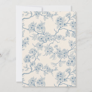 Ramas de flor de cerezo en azul y blanco apagado