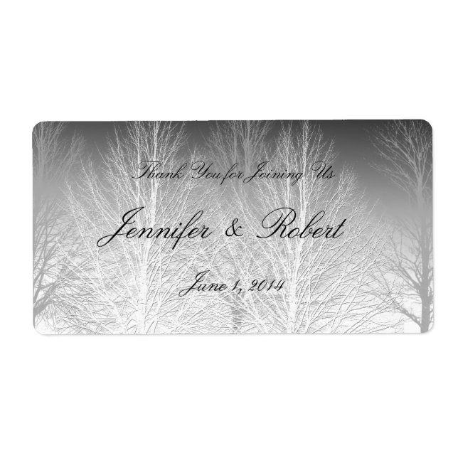 Ramas de invierno Etiqueta de agua gris blanca neg (Frente)