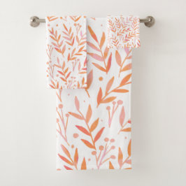 Ramas de las acuarelas pasteles naranja y rosa