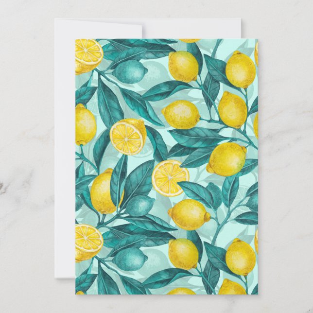 Ramas de limón en azul y amarillo (Anverso)