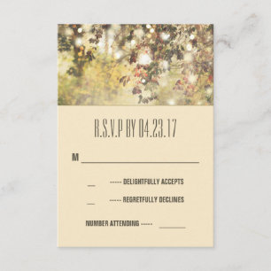 Ramas de luces de cadena de vintage tarjetas RSVP 