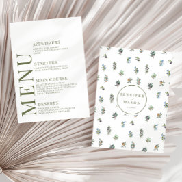 Ramas de oliva La vegetación deja tarjetas de menú