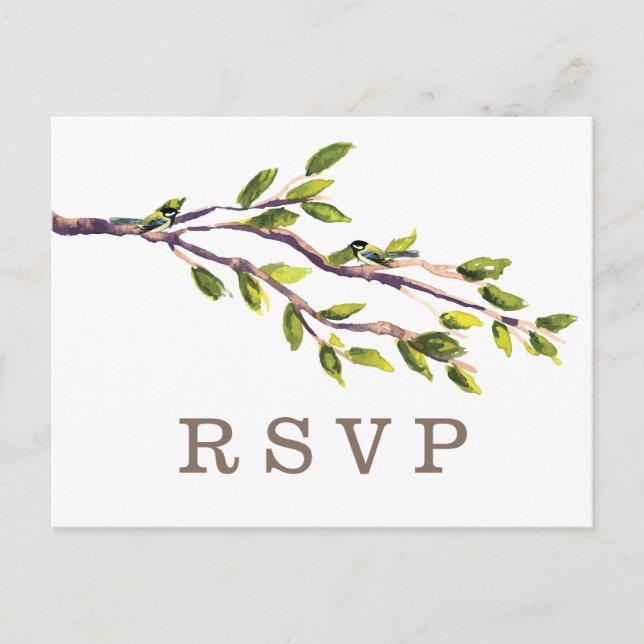 Ramas de pincel Boda RSVP postal (Anverso)
