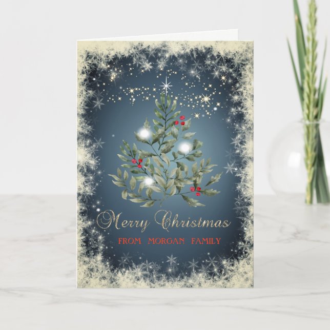 Ramas de Pino de Navidad Copos de Nieve (Anverso)
