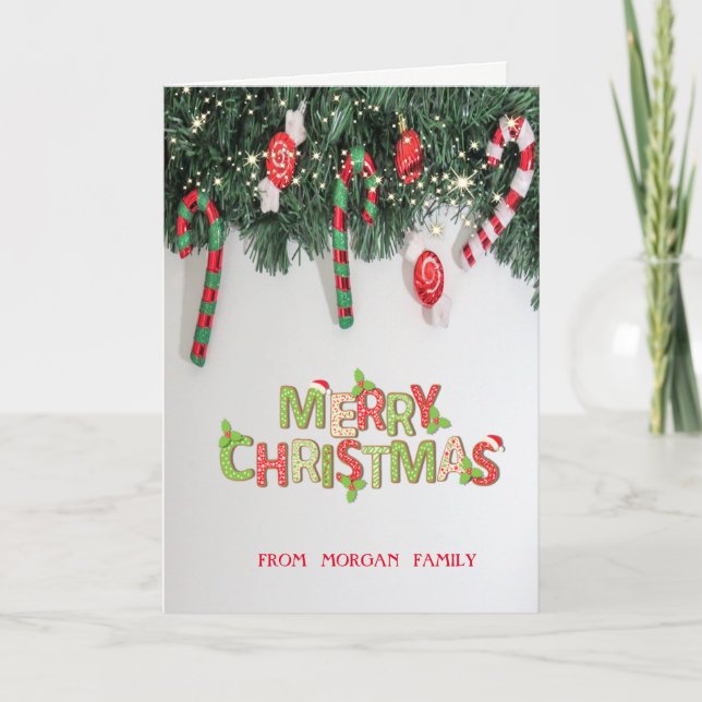 Ramas de Pino Elegantes Caramelo de Navidad (Anverso)