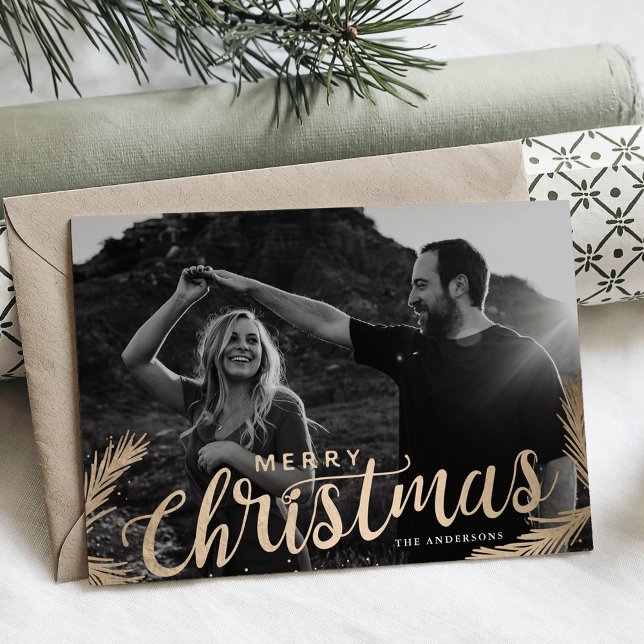 Ramas de Pino Feliz Navidad Superposición de Texto (Subido por el creador)
