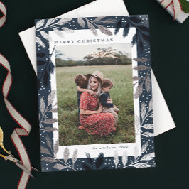 Ramas de Relieve metalizado plateado Feliz Navidad