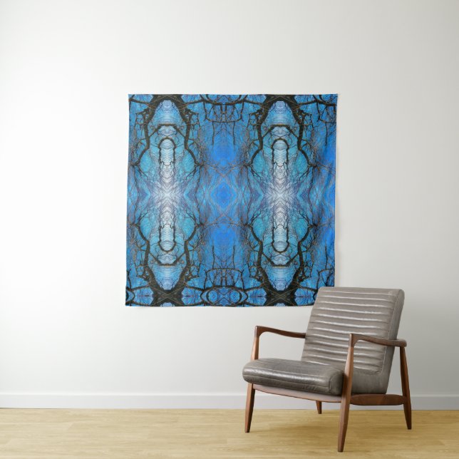 Ramas del árbol de tapices en el cielo azul (In situ (horizontal))