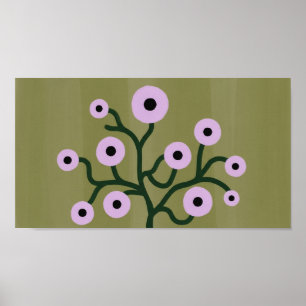 Ramas torcidas Flores Arte Pared