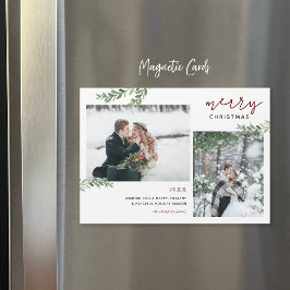 Ramas verdes 2 Tarjeta de Navidades magnéticos fot