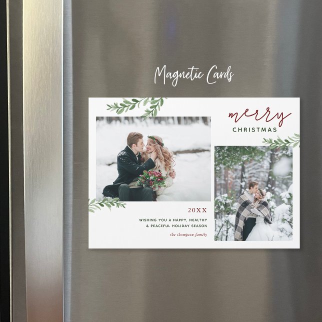 Ramas verdes 2 Tarjeta de Navidades magnéticos fot (Subido por el creador)