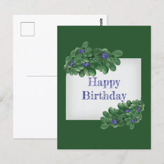 Ramas verdes con postal Blueberries