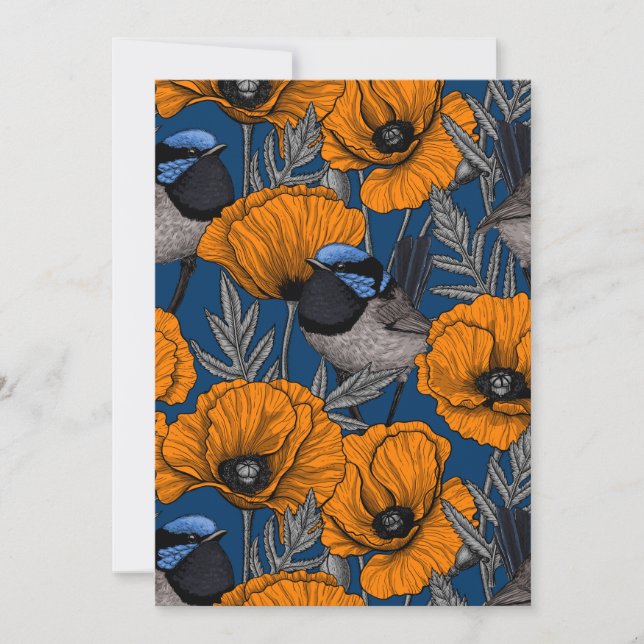 Ramblas de hadas y flores de amapola naranja (Anverso)