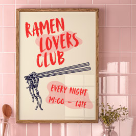 Ramen Lovers Club | Poster de decoración de cocina