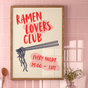 Ramen Lovers Club   Poster de decoración de cocina