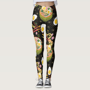Ramen Noodle Bowl estampado leggings de yoga