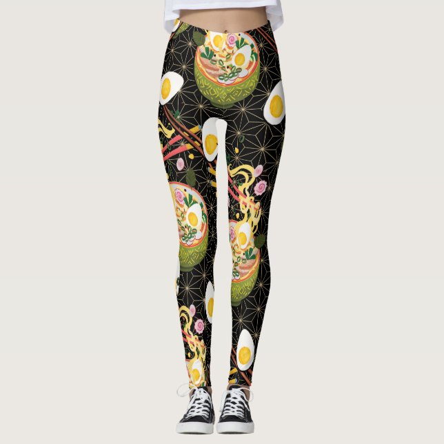 Ramen Noodle Bowl estampado leggings de yoga (Anverso)
