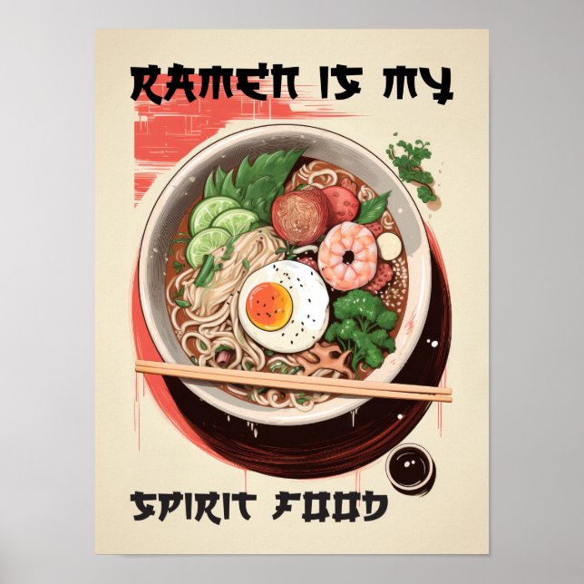 Ramen Spirit Food Poster Comodidad arte de la pare (Frente)
