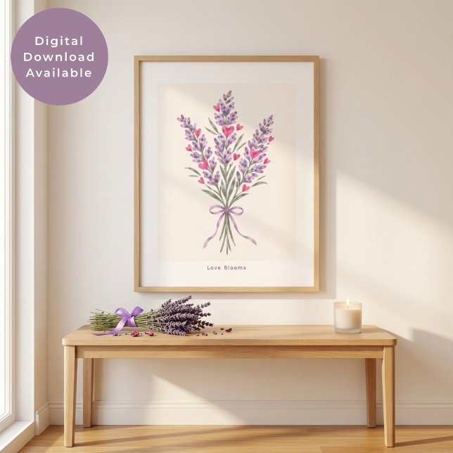 Ramo de Corazón de Lavanda Arte de San Valentín (Subido por el creador)