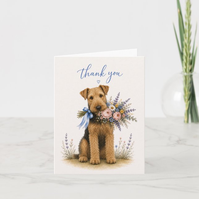 Ramo de flores Airedale Terrier agradecimiento (Anverso)