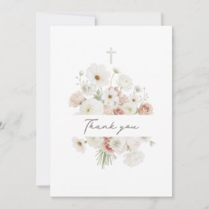 ramo de flores beige blanco tarjeta de agradecimie