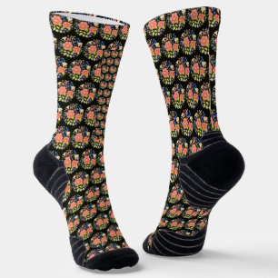 Ramo de flores calcetines negros