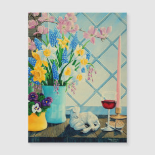 Ramo de flores de primavera, Cordero de Dios, vino