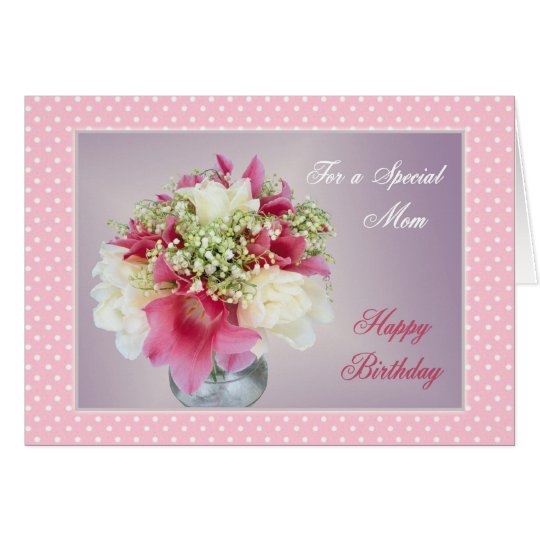 Ramo de flores - tarjeta de cumpleaños de la mamá