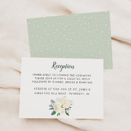 Ramo de flores verdes y crema para boda Recepción 