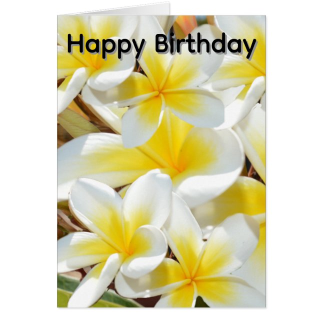 Ramo de frangipani, tarjeta de cumpleaños (Frente)