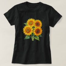 Ramo de girasoles en acuarela elegante camiseta ne