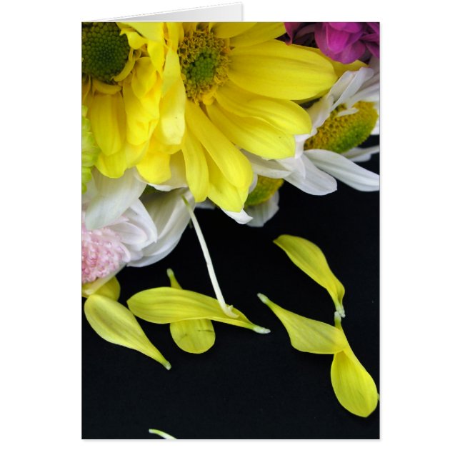 Ramo de la flor con los pétalos flojos (tarjeta) (Frente)