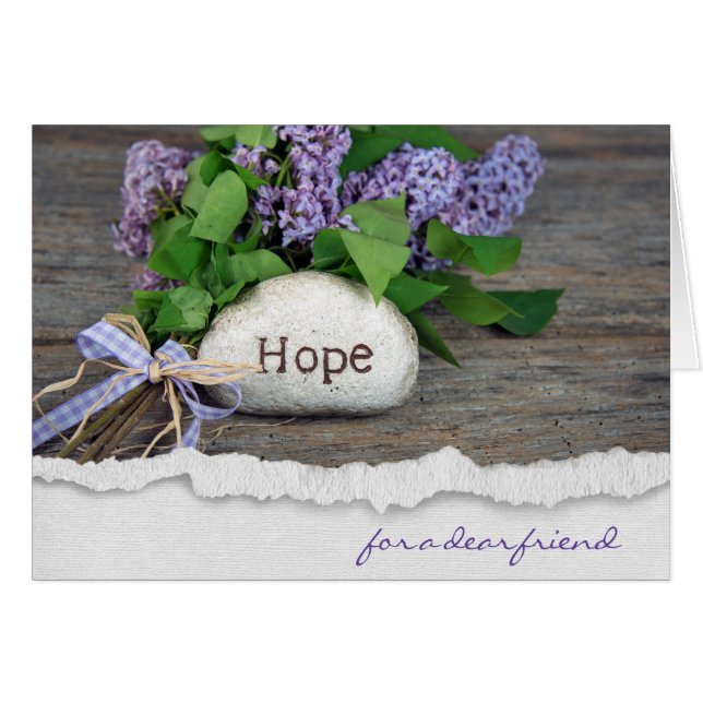 ramo de lilas para amigo con texto de esperanza (Anverso (Horizontal))