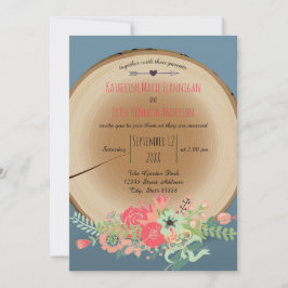 Ramo de Madera Rústica - Invitación de Boda