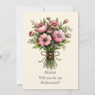 Ramo de novia caprichoso de flores rosadas Propues