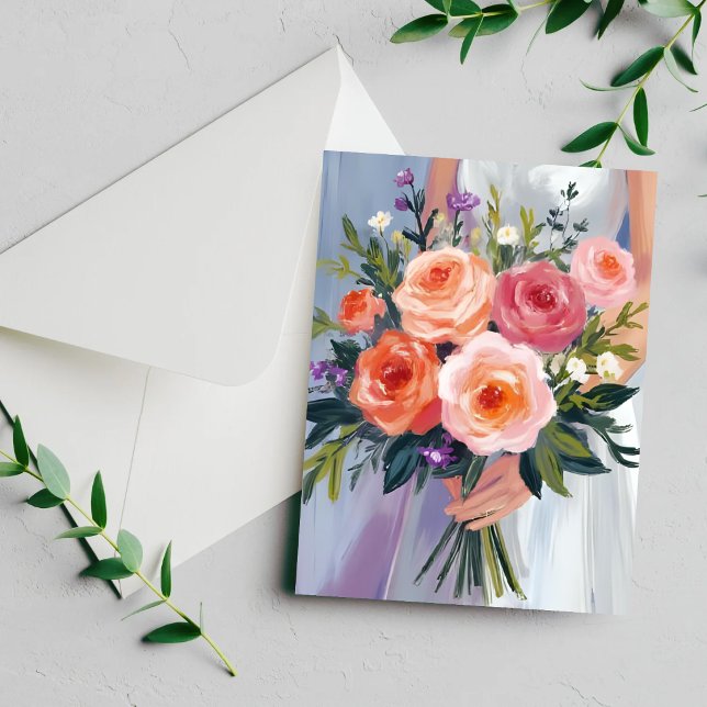 Ramo de novia de flores silvestres tarjeta de boda (Subido por el creador)