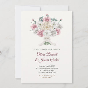 Ramo de novia envuelto en encaje Invitación de bod