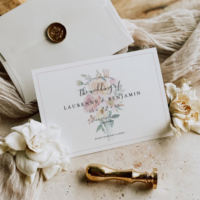 Ramo de novia Tarjeta de Save The Date - Flores su (Subido por el creador)