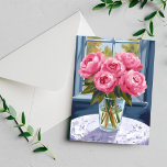 Ramo de Peonía Sonrojada | Tarjeta de Pintura de F<br><div class="desc">Ramo de Peonía Sonrojada | Tarjeta de Pintura de Flor Rosa</div>