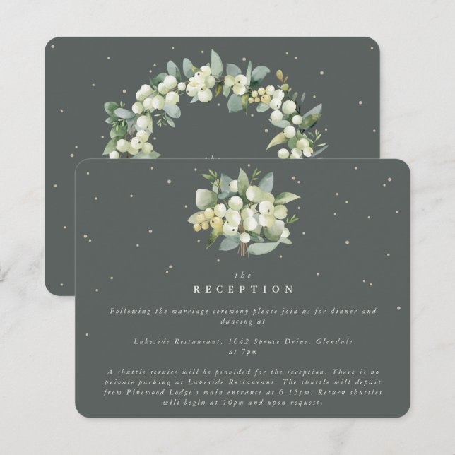 Ramo de Recepción de Snowberry Gris Verde + Eucali (Anverso / Reverso)