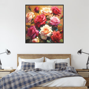 Ramo de rosas elegante Arte floral de pared