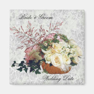 Ramo de rosas imán para recuerdos de boda
