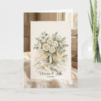 Ramo de rosas nupciales Tarjeta de agradecimiento