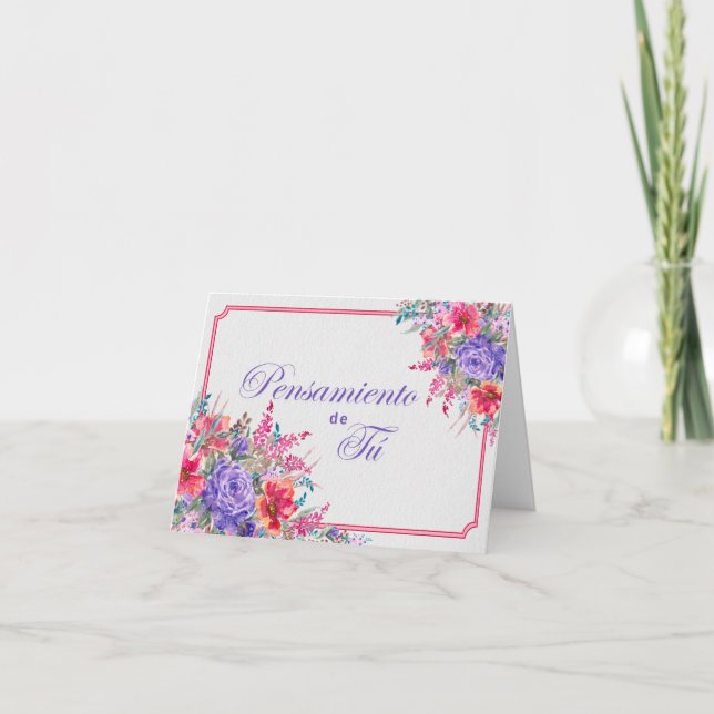 Ramo de Rosas Pensando en Ti Tarjeta (Anverso)
