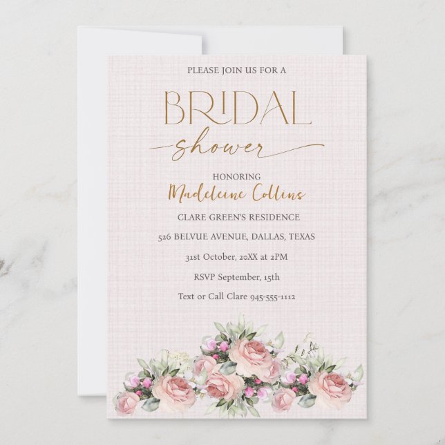 Ramo de rosas personalizado para invitación de des (Anverso)