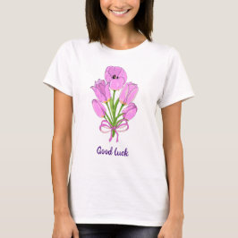 Ramo de tulipanes de buena suerte Camiseta linda