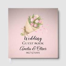 Ramo de Tulipanes Rosas Elegantes Libro de Invitad