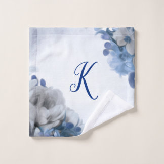 Ramo del Peony - azul y gris - Washcloth inicial