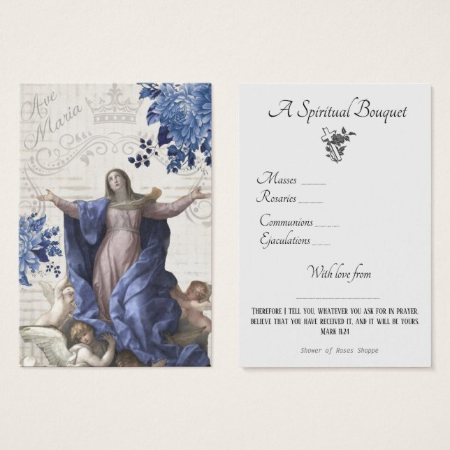 Ramo Espiritual Religioso Tarjeta de Oración Santa (Anverso y reverso)